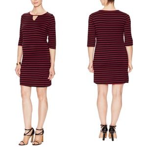 Maternal America Wine Stripes Keyhole Dress Small